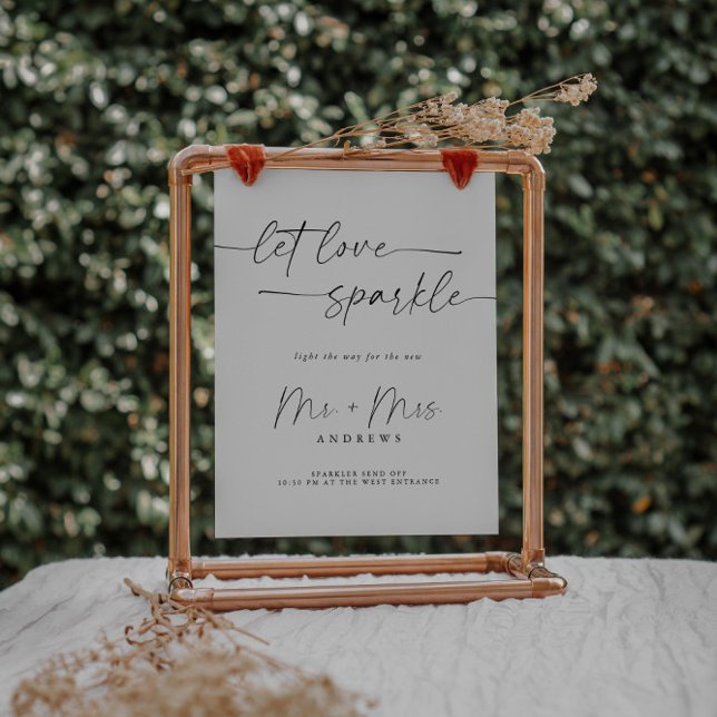 Poster Élégant Script Sparkler Mariage Envoyer Désactiver (Créateur téléchargé)