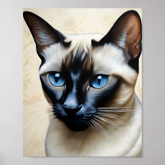 Poster Elegant Siamese Cat (Devant)