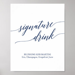 Poster Élégant signature de calligraphie de marine Boisso