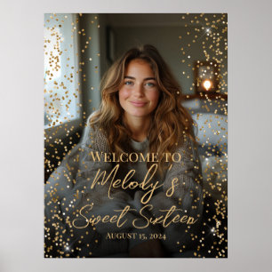 Poster Elégant signe d'anniversaire sweet sixteen