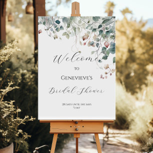 Poster Elégant signe de bienvenue de la douche nuptiale v