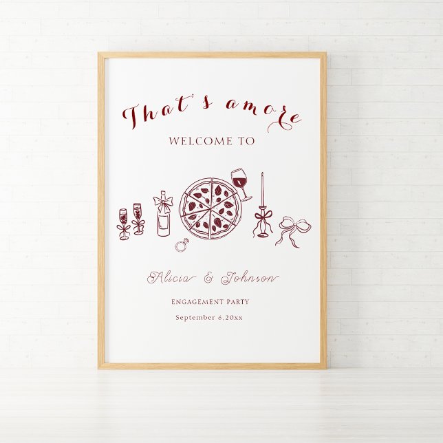 Poster Élégant signe de bienvenue de la fête de fiançaill (Créateur téléchargé)
