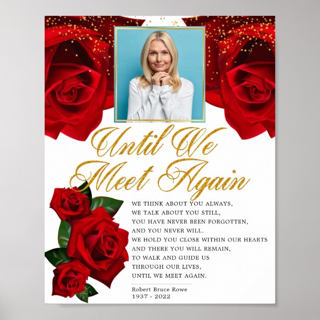 Poster Élégant signe de poème rouge Rose funéraire (Devant)