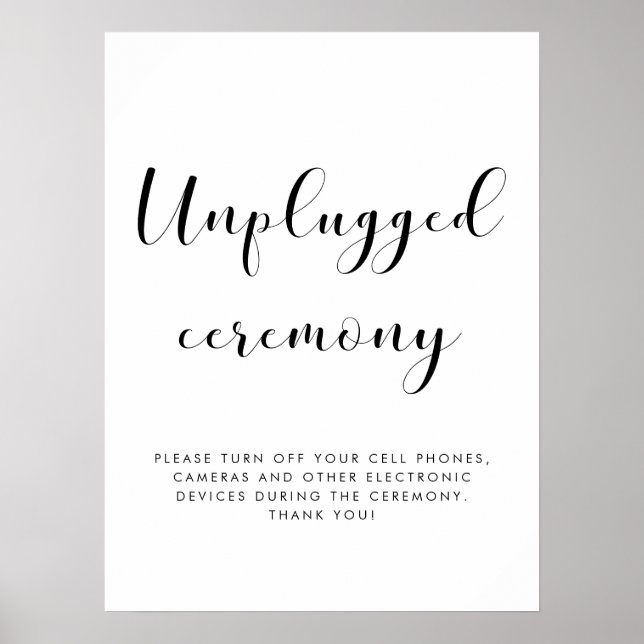 Poster Élégant signe mariage de cérémonie débranché (Devant)