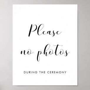 Poster Élégant S'il vous plaît pas de photos mariage sign
