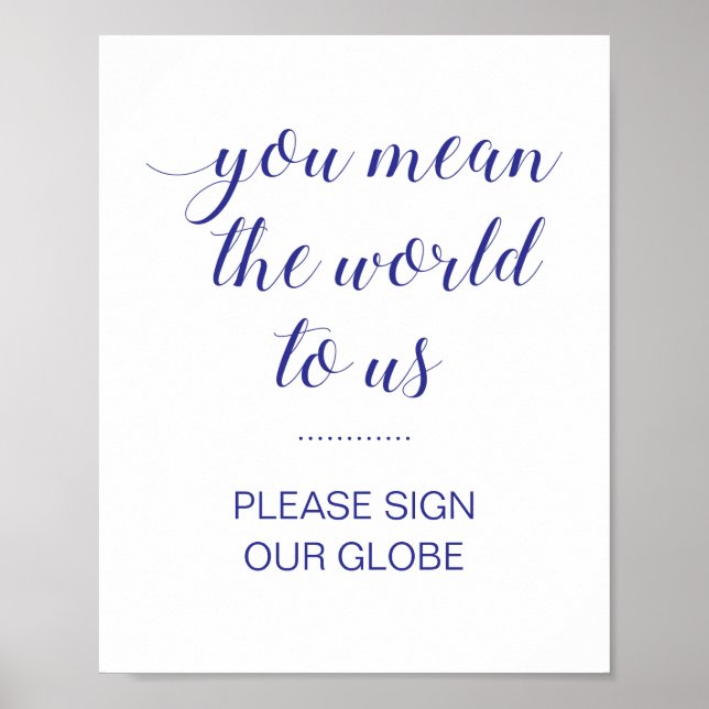 Poster Élégant S'il vous plaît signer notre Mariage bleu  (Devant)