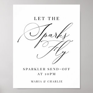 Poster Élégant Sparkler Moderne Envoyer Mariage