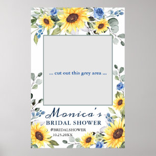 Poster Elégant Sunflowers Boho Fête des mariées photo Pro