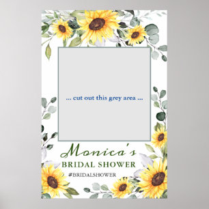 Poster Elégant Sunflowers Boho Fête des mariées photo Pro