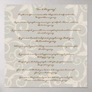 Poster Élégant Tan Le Faire De Toute Façon