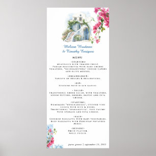 Poster Élégant thème grec   Menu Mariage illustré