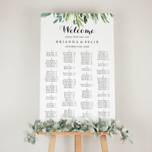 Poster Élégant Tropical Green Alphabétique Graphique de s