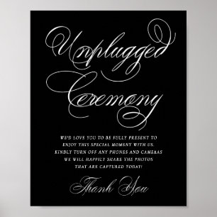 Poster Elegant Unplugged Ceremony White Calligraphy
