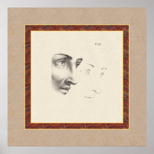 Poster Elégant visage masculin classique en profil Vieux