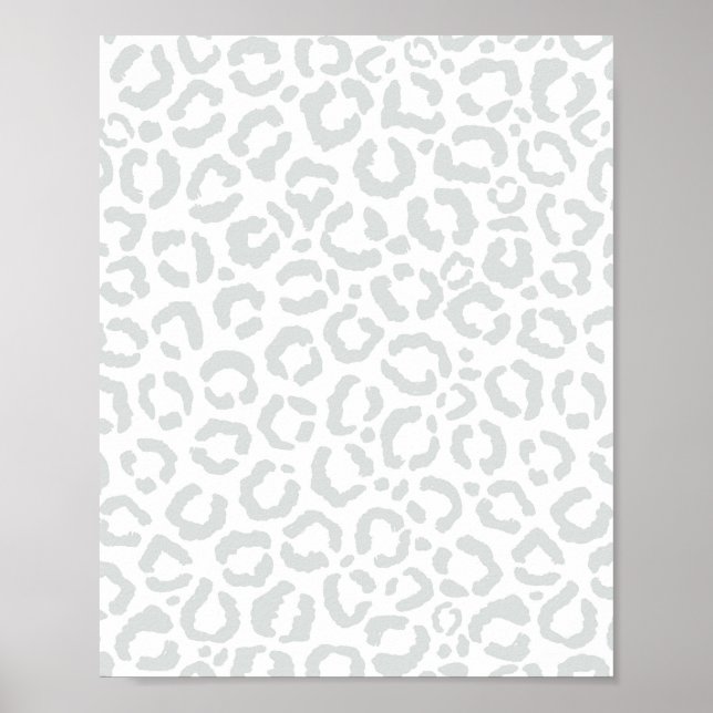 Poster Elegant White Gray Leopard Cheetah Animal Print (Devant)