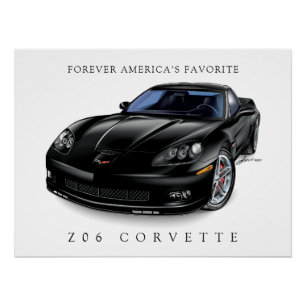 POSTER ÉLÉGANT Z-06 VETTE ILLUSTRATION