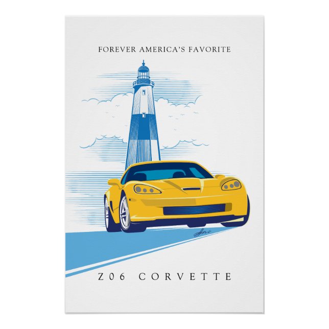 POSTER ÉLÉGANT Z-06 VETTE ILLUSTRATION (Devant)