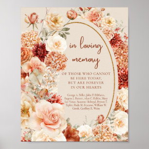 Poster Elégante aquarelle jardin sauvage En mémoire d'amo
