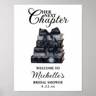 Poster Élégante Baby Shower sur le thème du livre gothiqu