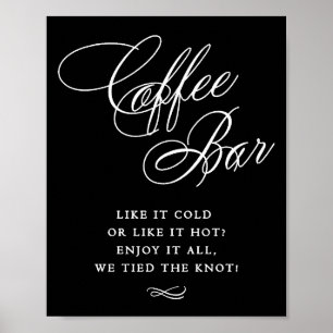 Poster Élégante barre de café Calligraphie blanche   Tabl