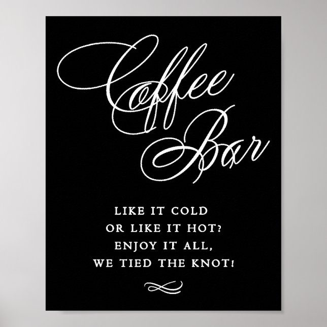 Poster Élégante barre de café Calligraphie blanche | Tabl (Devant)