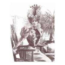 Elégante Belle Epoché Vintage Dame de la mode