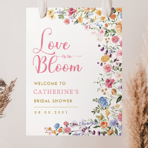Poster Élégante Bienvenue de Fête de Fiançailles de Fleur