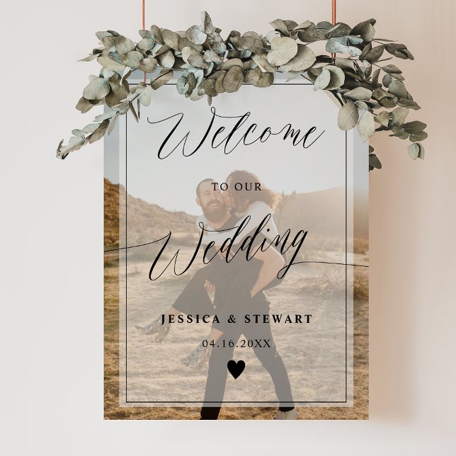 Poster Elégante calligraphie chic script mariage bienvenu (Elegant calligraphy chic script wedding welcome poster)