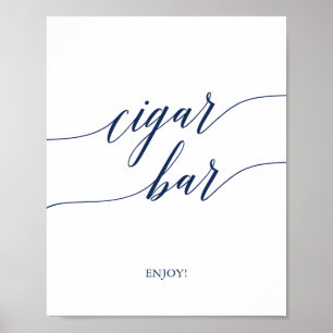 Poster Élégante calligraphie de marine Cigar Bar Signal