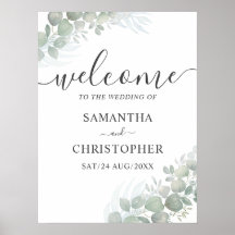 Élégante calligraphie et Eucalyptus Mariage de bie