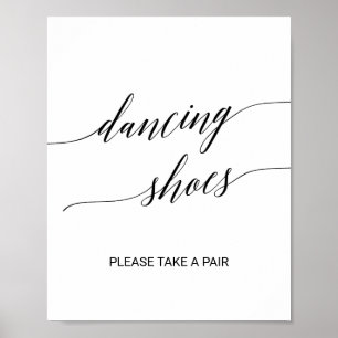 Poster Élégante calligraphie noire Chaussures de danse