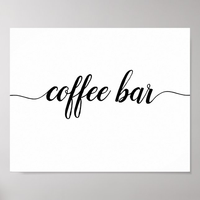 Poster Élégante calligraphie noire Coffee Bar Sign (Devant)