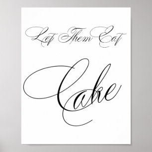 Poster Élégante Calligraphie noire de gâteau Panneau de