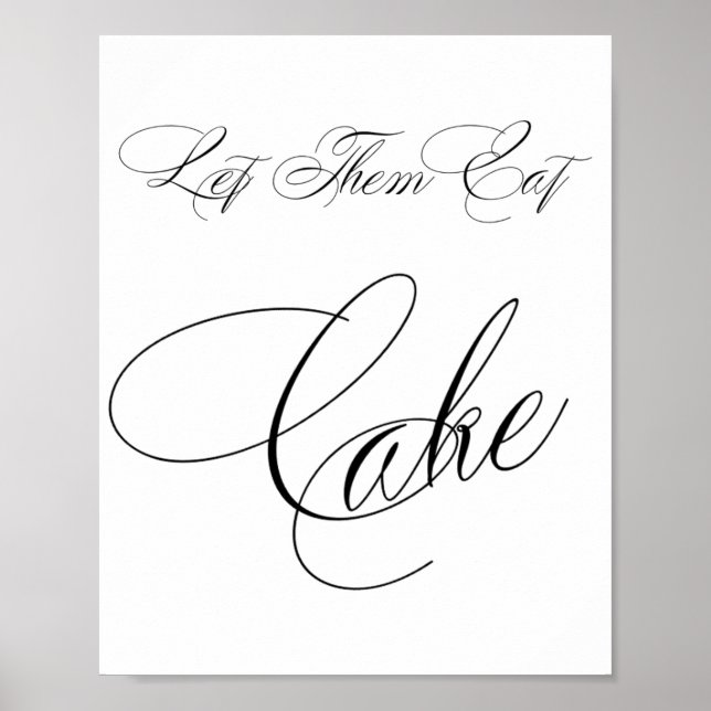 Poster Élégante Calligraphie noire de gâteau | Panneau de (Devant)