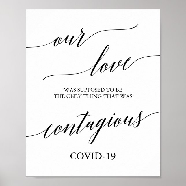 Poster Élégante calligraphie Noire Notre Amour Symbole Co (Devant)