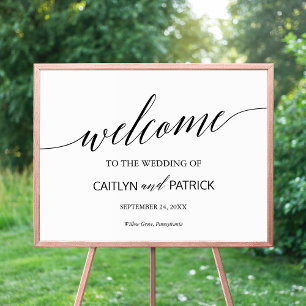Poster Élégante calligraphie noire Signal Mariage de bien