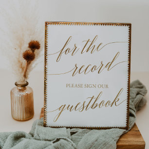 Poster Élégante Calligraphie Or Pour Le Signe Enregistrem