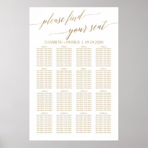 Poster Élégante calligraphie Or Seine Chart