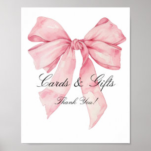 Poster Élégante carte-cadeau et carte-mère rose