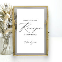 Élégante carte de recette de Fête des mariées mini