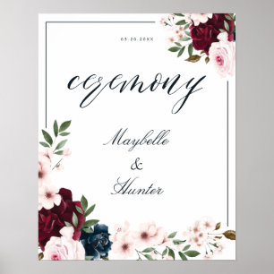 Poster Elégante cérémonie Aquarelle Bourgogne Marine Flor