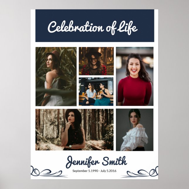 Poster Élégante collection d'Affiches de bienvenue funéra (Devant)