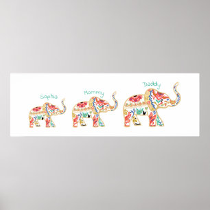 Poster Élégante crèche ornementale florale