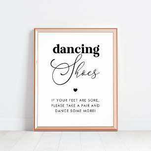 Poster Élégante danse Chaussures Coeur Mariage Faveur Sig