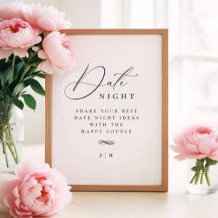 Poster Élégante Date Idées de nuit Signe d'activité