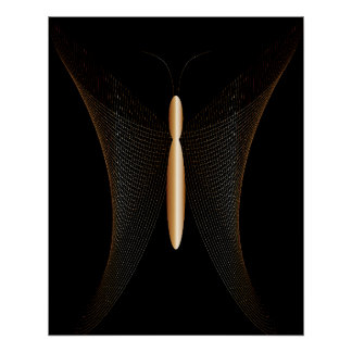 Póster elegante de mariposa abstracta poster