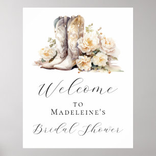 Poster Élégante Fête des mariées de bottes florales pour 