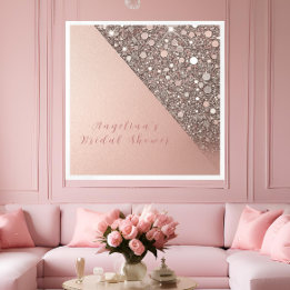 Poster Élégante Fête des mariées Rose Gold