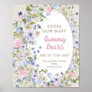 Poster Élégante fleur de prairie estivale Combien d'ours 