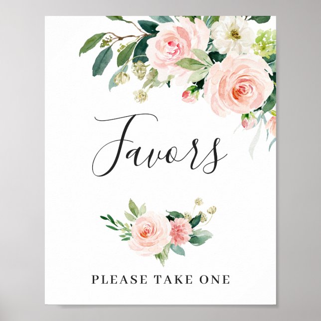 Poster Élégante Fleurs Roses Bleues Favorisant Mariage Si (Devant)